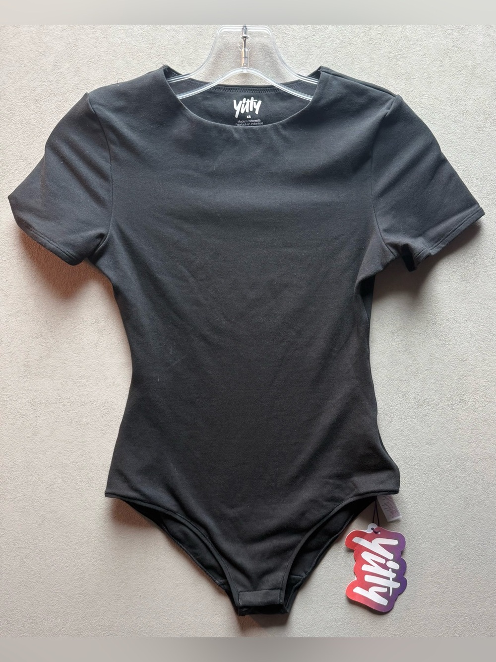 YITTY Black Crewneck Short Sleeve Bodysuit